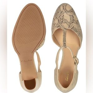 Taupe Snake-Embossed Kaylin85 T-Strap Pump - Women